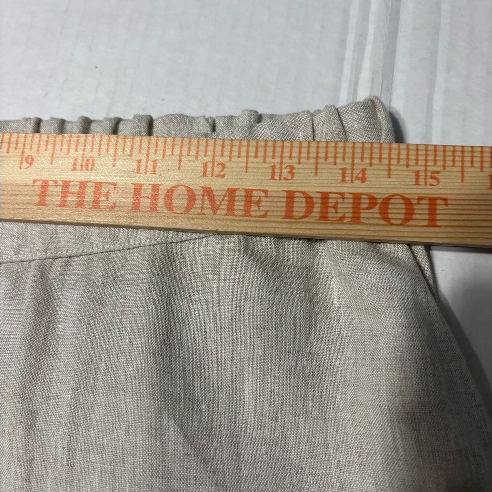 WHYCI Milano Casual Neutral Beige Linen Wide-Leg Pull On Pants w Pockets - Picture 6 of 10